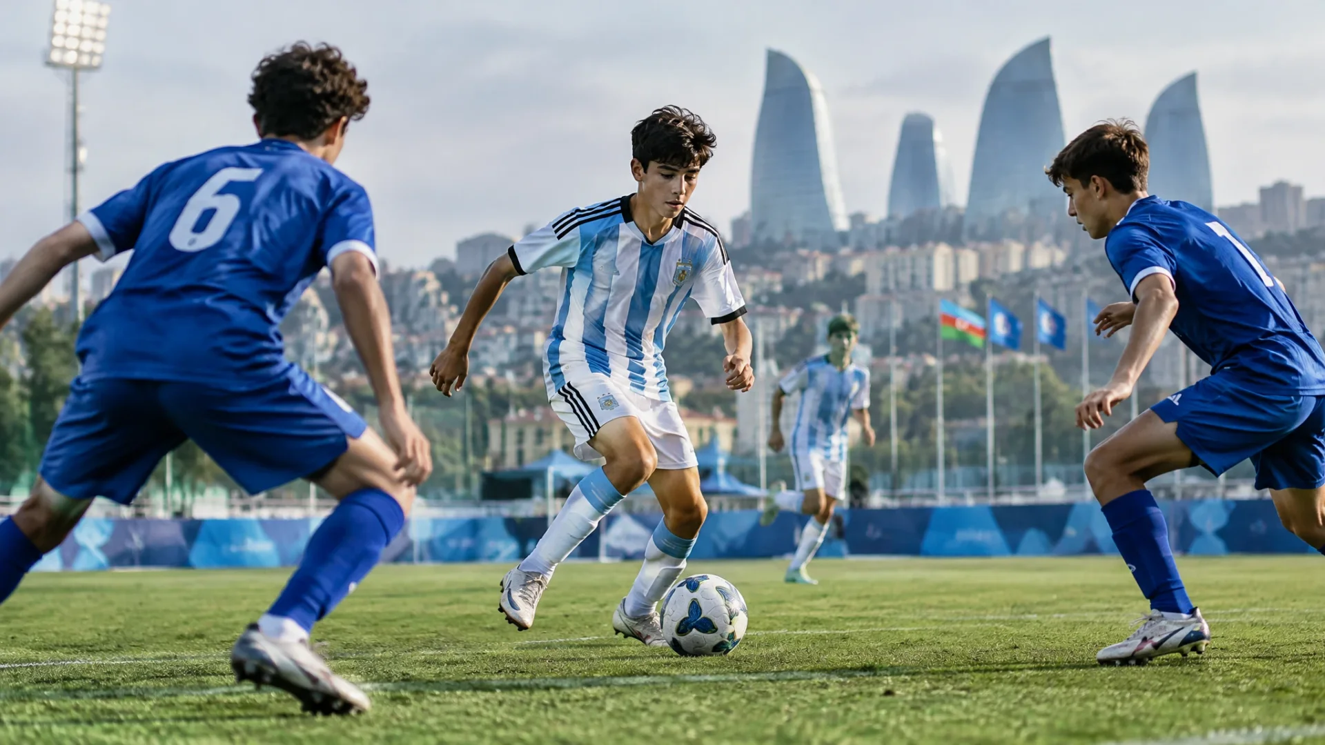 Illustration éditoriale : À Bakou, le nouveau U-15 de la FIFA pose la bonne question: jouer plus aide-t-il vraiment à mieux former ?