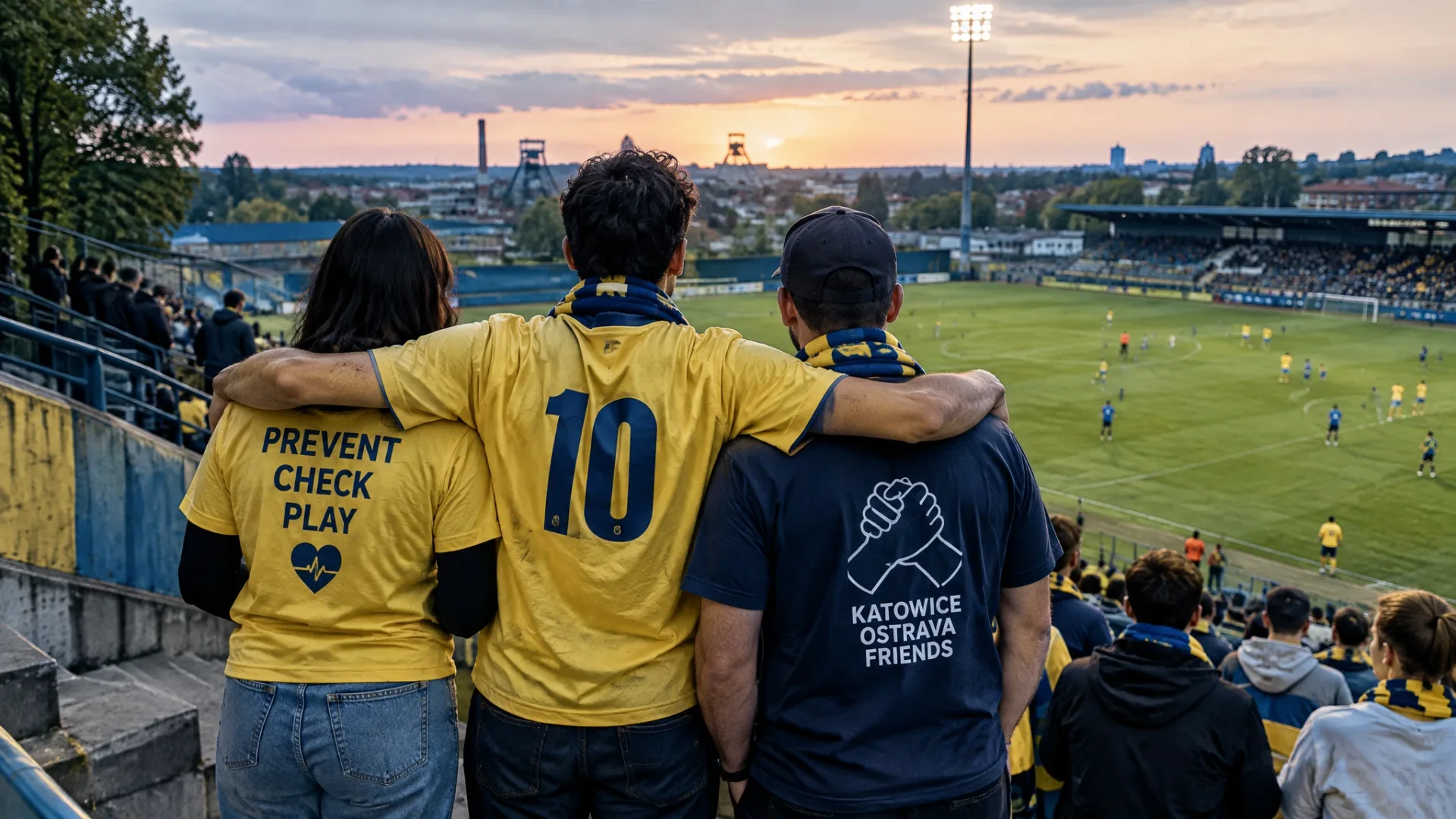Illustration éditoriale : Quand le maillot sert la tribune: Union Saint-Gilloise, Katowice–Ostrava, PSG
