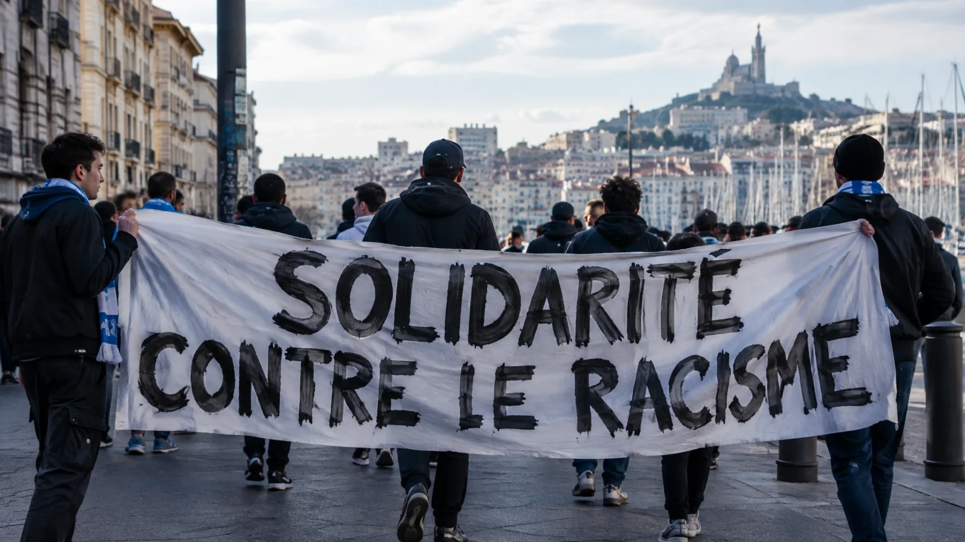 Editorial illustration: OM, the MTP and the banner as a civic act in Marseille