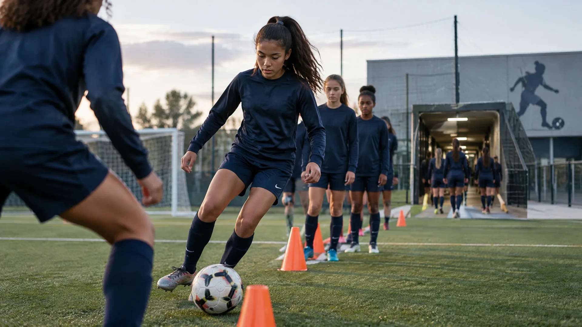 Illustration éditoriale : PSG, U14F, U15F : la formation féminine française durcit enfin son tunnel