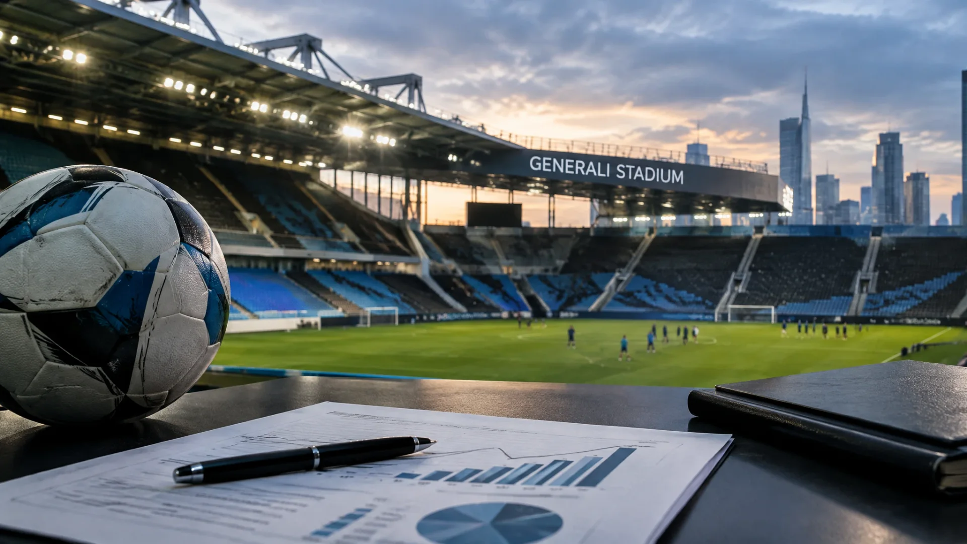 Editorial illustration: Inter and Milan turn the Generali Stadium name into a financial weapon